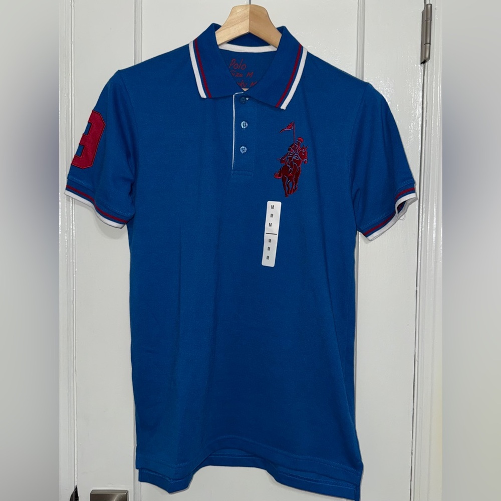 Franky Max Men’s Chest Logo Polo | Blue | M